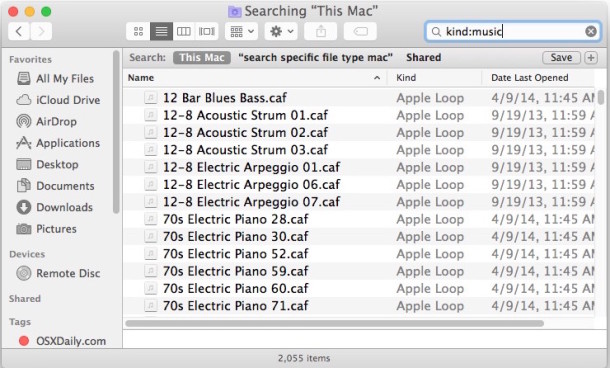 search for movie files on a mac